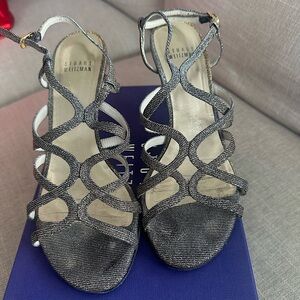 Stuart Weitzman Turningup Pyrite Nocturn Strappy Sandals Size 7.5